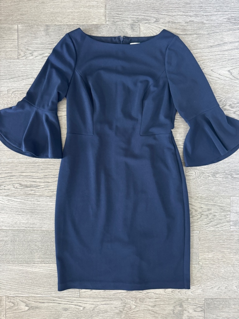 🌼HARPER ROSE🌼 Navy Sheath Dress with Bell Sleeves, Size 12